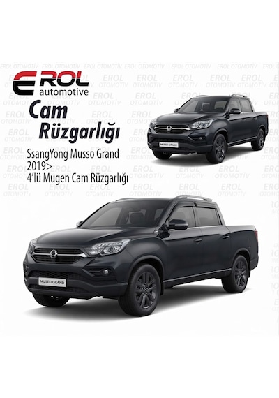 Ssangyong Musso Grand 2019 4'lü Cam Rüzgarlığı Siyah