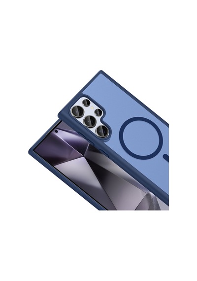 Alan Tech Samsung Uyumlu Galaxy S22 Ultra Kılıf M-safe Şarj Özellikli Zore Babet Kapak - Siyah