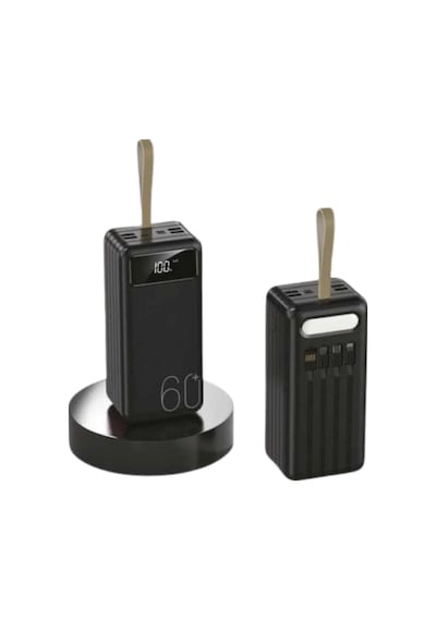 Powerbank 60.000 Mah Taşınabilir Şarj Hızlı El Fenerli Dijital Göstergeli Açık Mor 82441622