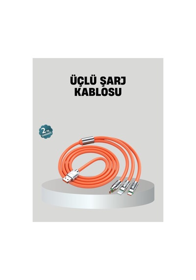 Üçlü Şarj Kablosu Yüksek Hızlı Dayanıklı Ve Uzun Ömürlü - Hs08377372-7101 Renkli