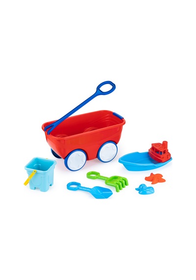 Erdem Toys Gezgin Vagon Oyun Seti Balıkçı Tekneli Kovalı - Kırmızı