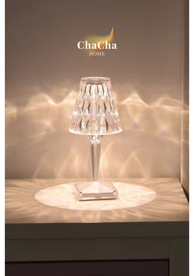 Chacha Home Brilliant Led Masa Lambası & Dekoratif Abajur Şeffaf