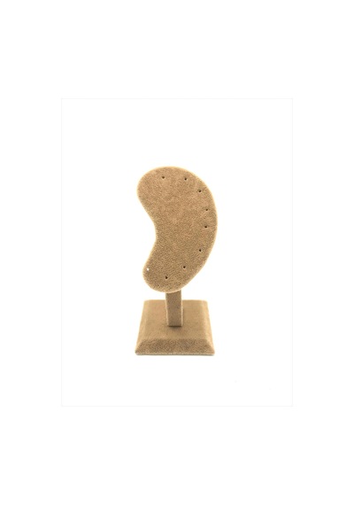 Süet Kumaş Sütlü Kahve Renk 15/5cm Ayaklı Küpe Sergileme Dekoru