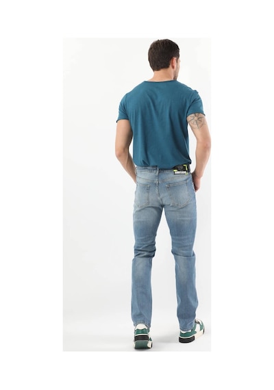 Erkek Dizi Yırtık Regular Fit Jean Pantolon Mavi 001