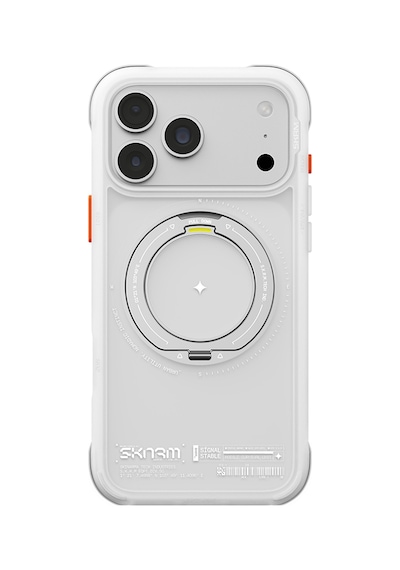 İphone 18 Pro Max Uyumlu Kılıf M-safe Şarj Özellikli Airbagli Standlı Skinarma Atlas Kapak Beyaz