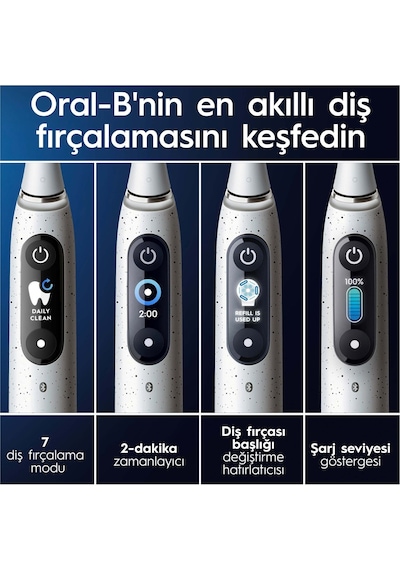 Oral-b Io 10 Şarjlı Diş Fırçası Stardust Beyaz Orta Sertlikte Fırça Kılı İle Ultrasonik Temizlik