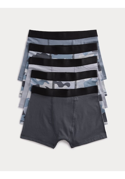 Marks & Spencer 5'li Çocuk Boxer T71005899D Çok Renkli