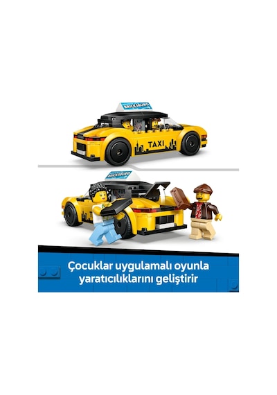 LEGO® City Sarı Taksi 60487 - 6 Yaş ve Üzeri Çocuklar İçin Minifigür İçeren Yaratıcı Oyuncak Yapım Seti (122 Parça)