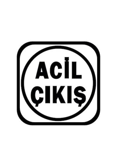 Acil Çıkış Arma Sticker (Yeşil & Siyah) 8X8 Cm