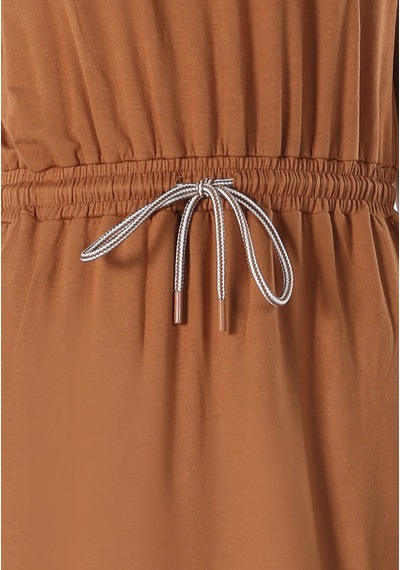 Colin's Colins Regular Fit Düz Kadın Kahverengi Kısa Kol Elbise Cl1063234 Q1.v1 Cor Cinnamon