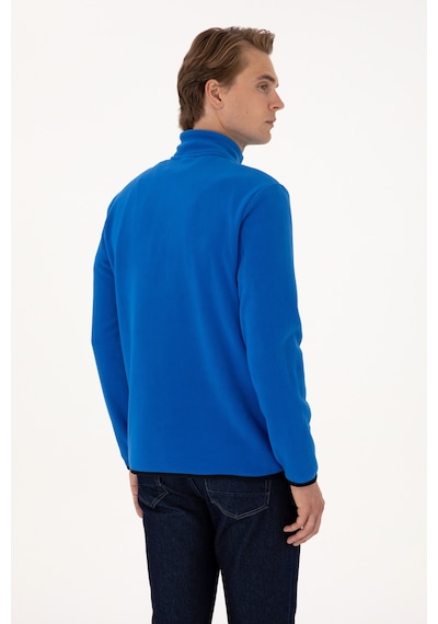 U.S. Polo Assn. Erkek Regular Fit Saks Polar Yarım Fermuarlı Basic Sweatshirt 50313777-VR032