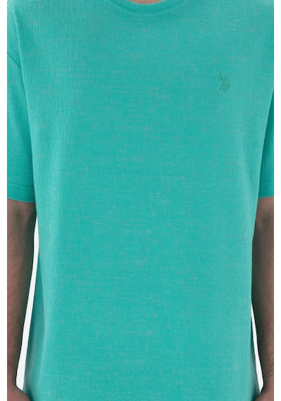 U.S. Polo Assn. Erkek Comfort Fit Bisiklet Yaka Mint Jakarlı İnterlok Tişört 50308448-VR090 U.S. Polo Assn. Erkek Comfort Fit Bisiklet Yaka Mint Jakarlı İnterlok Tişört 50308448-VR090