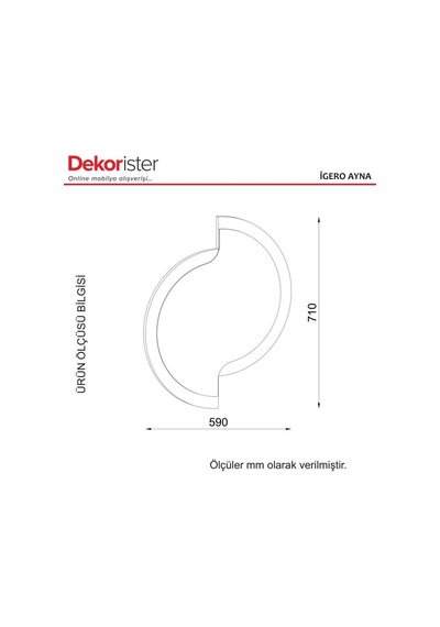 Dekorister Exclusive Igero Ayna Tesbih-Antrasit