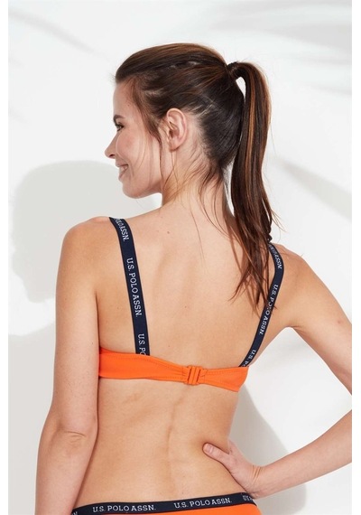 U.S. Polo Assn. Kadın Turuncu İnce Askılı Bikini Üst 21502