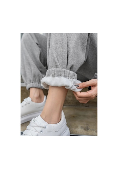 Tarzsokak Dazy Slant Pocket Patch Detail Thermal Lined 4 Mevsim Eşofman Gri