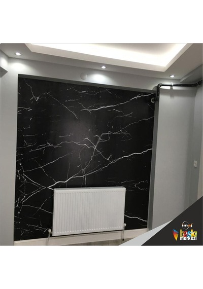 İbm4910 Mutfak Tezgah Arası Kendinden Yapışkanlı Folyo Kaplama Siyah Mermer Desen 60cmx100cm