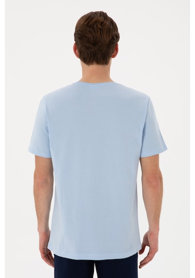 U.S. Polo Assn. Erkek Regular Fit Bisiklet Yaka Açık Mavi Tişört 50306897-VR003