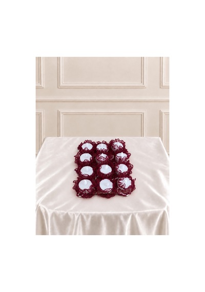 Bordo Ledli Kına El Mumu ,nedime Mumu , Düğün, Sünnet,bride,led Işıklı ,tealight Mum Pilli 12adet Bordo - 921394453