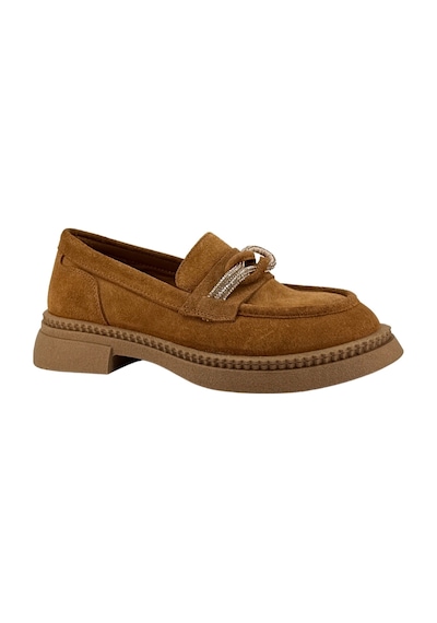 Albini 26101906s Taba Süet Deri Kadın Loafer Ayakkabı Taba