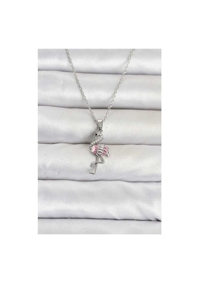 316l Çelik Zincir Gümüş Renk Flamingo Model Kadın Kolye Tj-bko11107 Evimdeyokyok