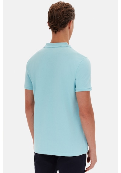 D'S Damat Ds Damat Regular Fit Aqua %100 Pamuklu Uzun Ömürlü Kıvrılmaz Polo Yaka Nakışlı T-shirt 4hc14ort51000 U00