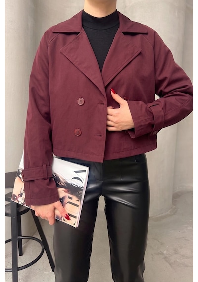 Olcay Kruvaze Oversize Ceket Bordo 8278