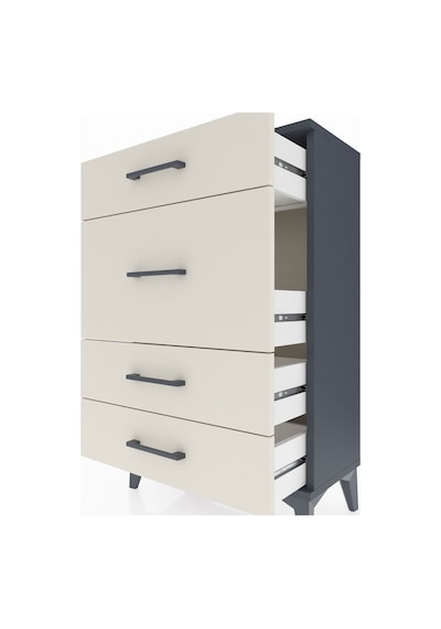 Arges Komodin 4 Çekmeceli 60x30x96 Antrasit-aytaşı Antrasit