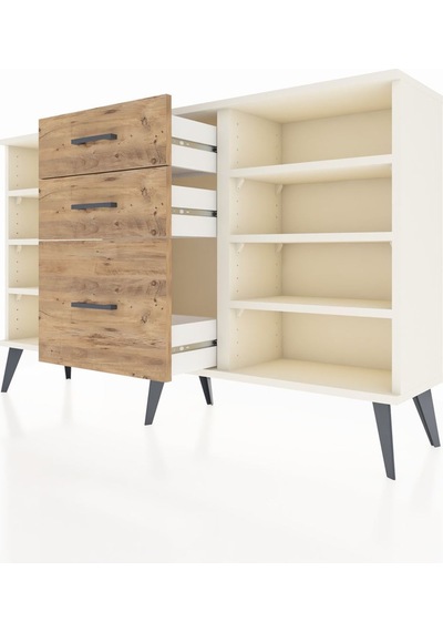 Arges Konsol 6 Raflı 3 Çekmeceli 132x30x83 Aytaşı-aytaşı/çam Aytaşı/çam Arges Konsol 6 Raflı 3 Çekmeceli 132x30x83 Aytaşı-aytaşı/çam Aytaşı/çam