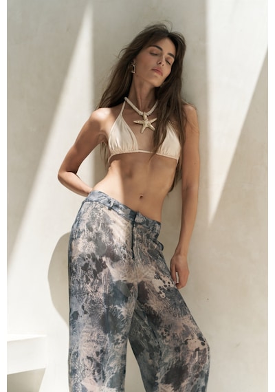 Mai Collection Mai Studios Co. Budiono Transparan Patlı Antrasit Pantolon Antrasit