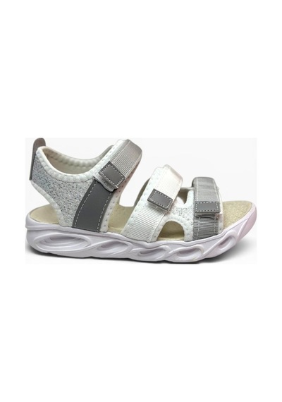 Arzen Bebe 231-26 3 Cırtlı Anatomik Çocuk Sandalet Beyaz Gri 31-35
