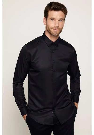 Tudors 2'li Paket Siyah Slim Fit Kolay Ütü Teri Emen Nefes Alan Doku Dört Mevsim Erkek Gömlek-37918 Siyah Tudors 2'li Paket Siyah Slim Fit Kolay Ütü Teri Emen Nefes Alan Doku Dört Mevsim Erkek Gömlek-37918 Siyah