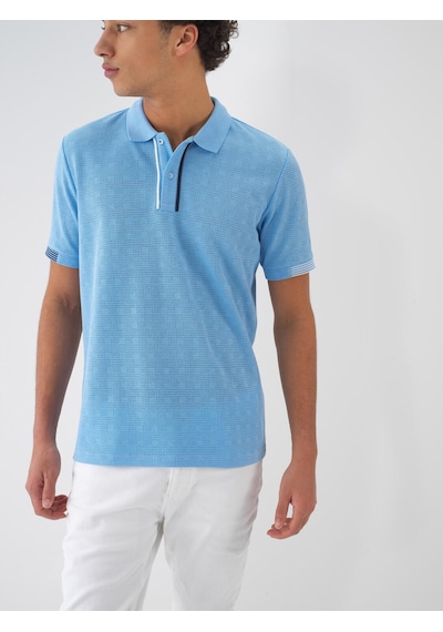 Xint Mavi Pamuk Dokulu Regular Fit Tişört 502129