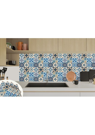 Tink KENDİNDEN YAPIŞKANLI ETNİK KARO DESENLİ PVC KARO 30X30 CM