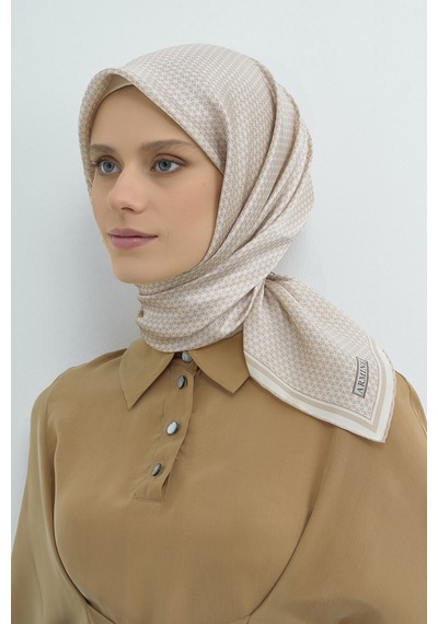 Armine Saf İpek Sura Eşarp-2026 İlkbahar-yaz- 952800d Taş-vizon