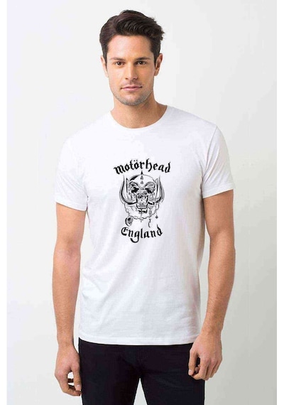 Motörhead England Baskılı Beyaz Erkek Tshirt