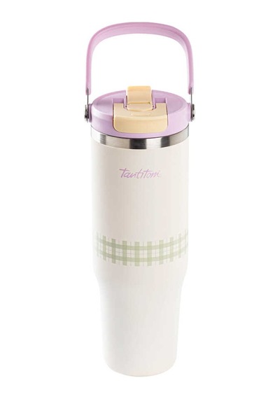 Pembe Paslanmaz Çelik Katlanır Pipetli Termos Bardak 1.2l - 2 Lila