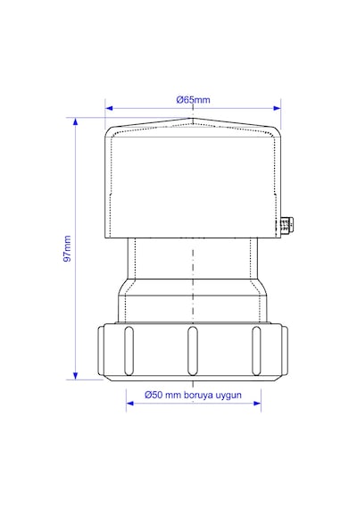 McAlpine Junior Mini DN50lik Atık Pis Su Kötü Koku Önleyici Otomatik Hava Alma Valfi Havalık Şapkası