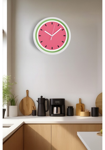 Modern Tasarım Duvar Saati - 42cm - Önü Camlı Beyaz Kasa - Sessiz Mekanizma Beyaz