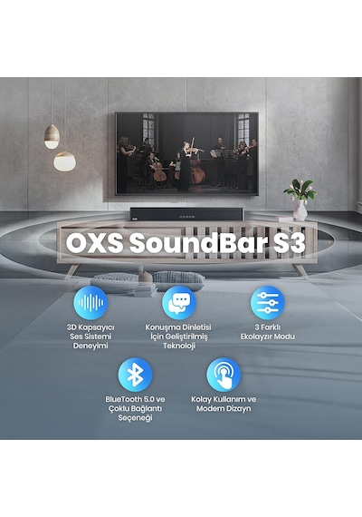 Oxs S3 Tv Için Ses Barları, Dahili Subwoofer İle Ev Sineması Ses Sistemi