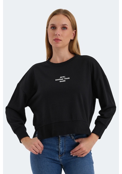Slazenger Vıtal 2 Li Set Kadın Oversıze Lila - Siyah Sweatshirt Lila - Siyah