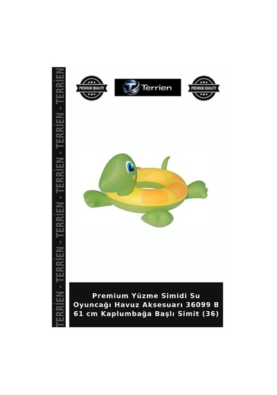 Premium Yüzme Simidi Su Oyuncağı Havuz Aksesuarı 36099 B 61 Cm Kaplumbağa Başlı Simit 36 Çok Renkli