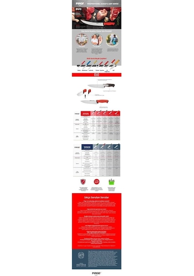 Pirge Ecco Evde Kasap Bıçak Seti 3 Parça 35143 Gri