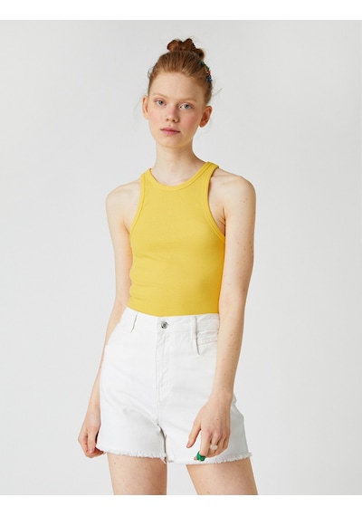 Koton Halter Yaka Atlet Sarı 2sal30067ık