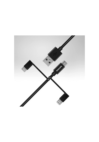 Philips DLC3104T 3in1 Micro USB - Lightining - Type-C Şarj Kablosu 1.2 M