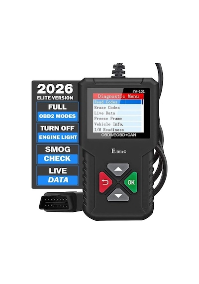 Ya-101 Obd2 Araç Arıza Tespit Cihazı Motor Kod Okuyucu, O2 Sensör & Evap Test