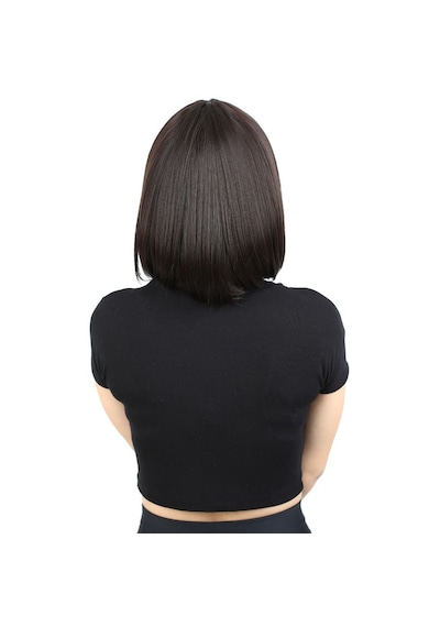 Kısa Küt Perçemli Fiber Sentetik Peruk / Kahverengi - Zmff-739725 Renkli