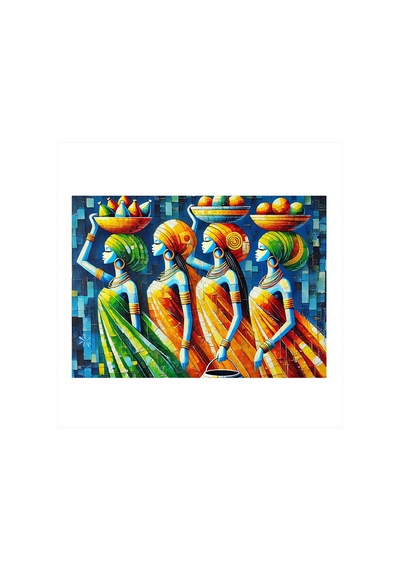 Soyut Renkli Kadınlar Art Mdf Tablo