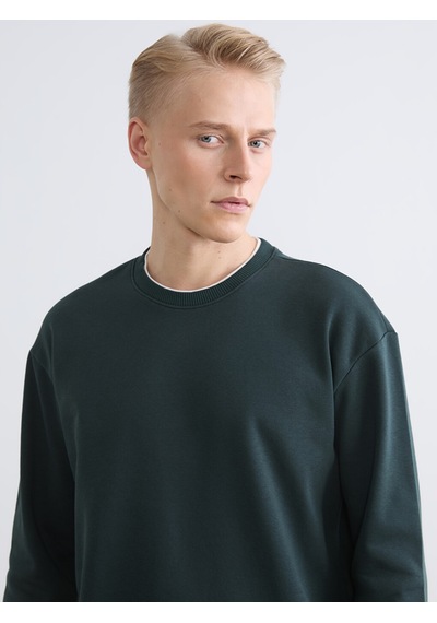 Lcw Vision Yeşil Bisiklet Yaka Erkek Kalın Sweatshirt