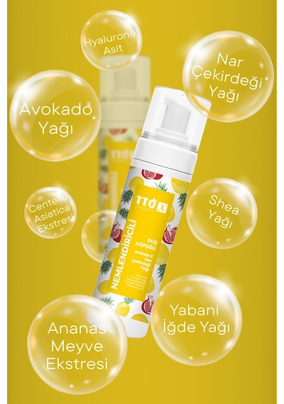 Tto X Nemlendiricili Duş Köpüğü Ananas&Nar Çekirdeği Yağı 200Ml