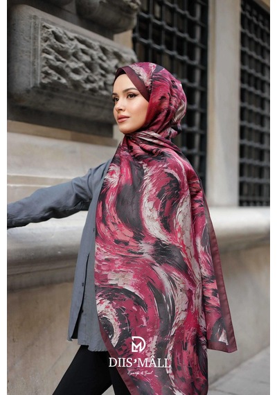 Mimiyum Authera Desen Soft Şal Bordo